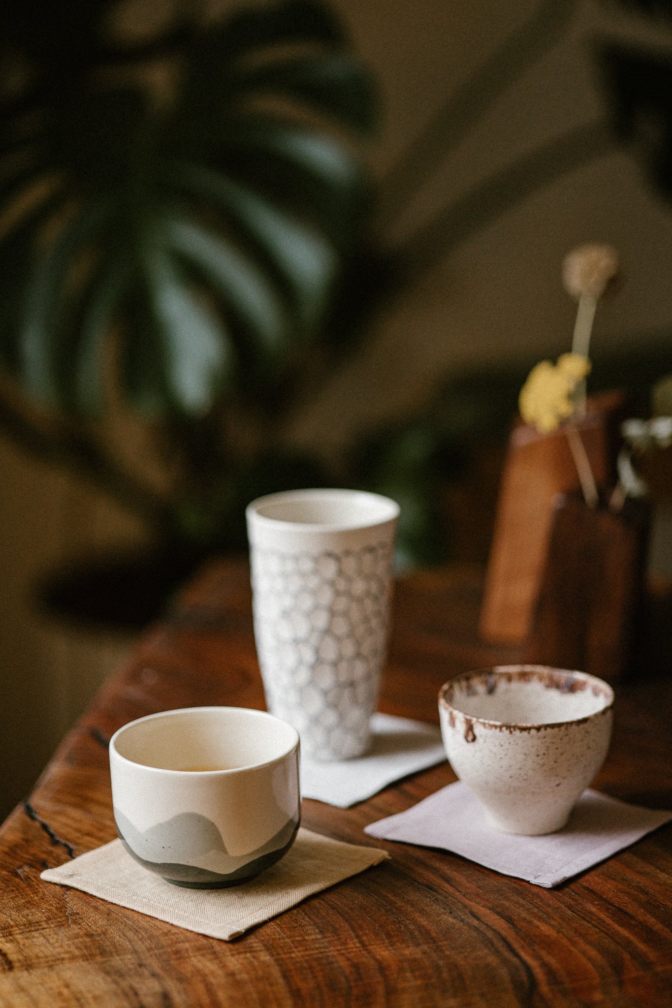 A Set of 2 Minimalist Double Linen Coasters