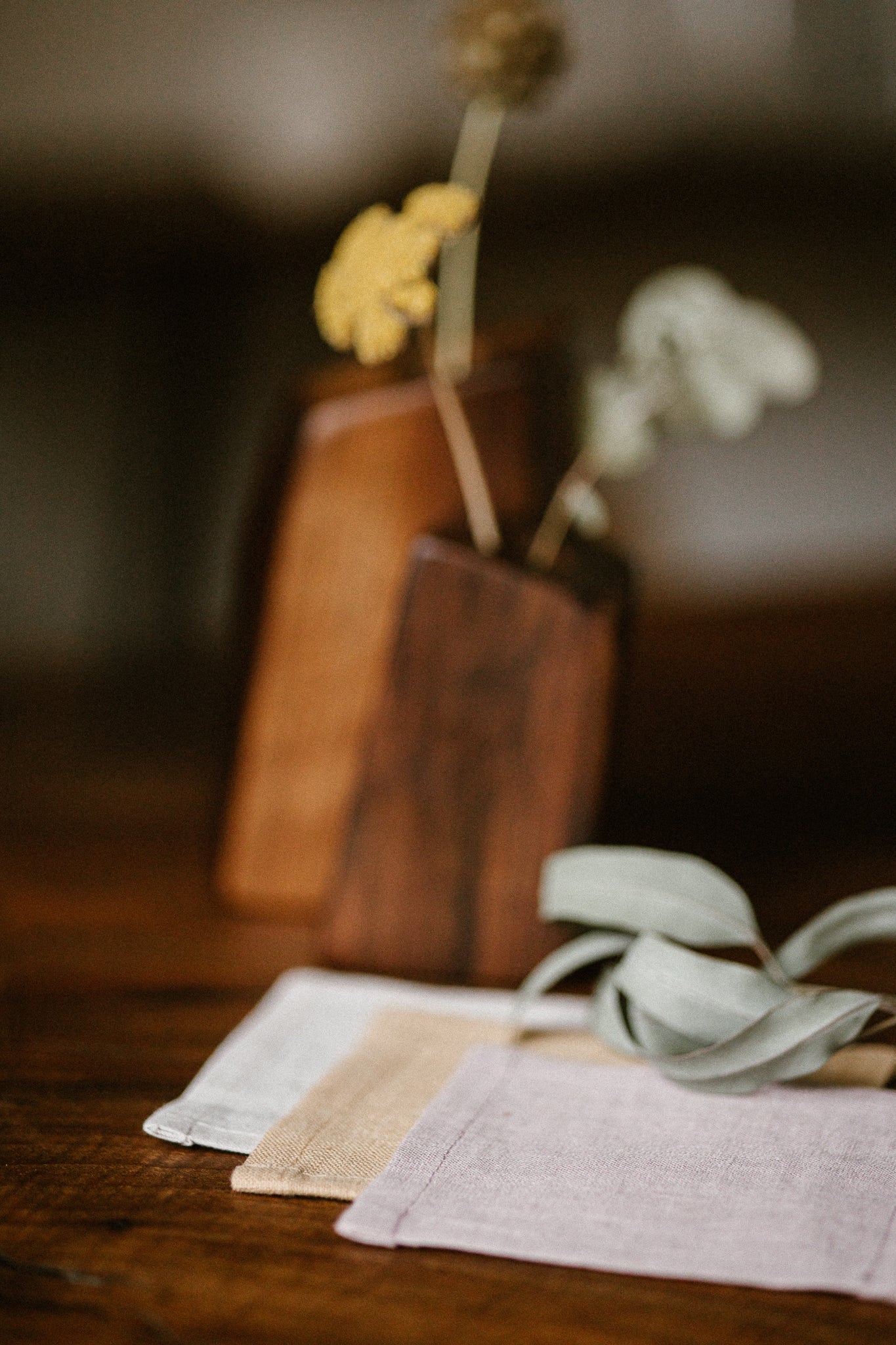 A Set of 2 Minimalist Double Linen Coasters