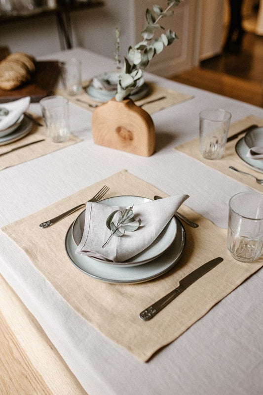 A Set of 2 Minimalist Linen Table Napkins