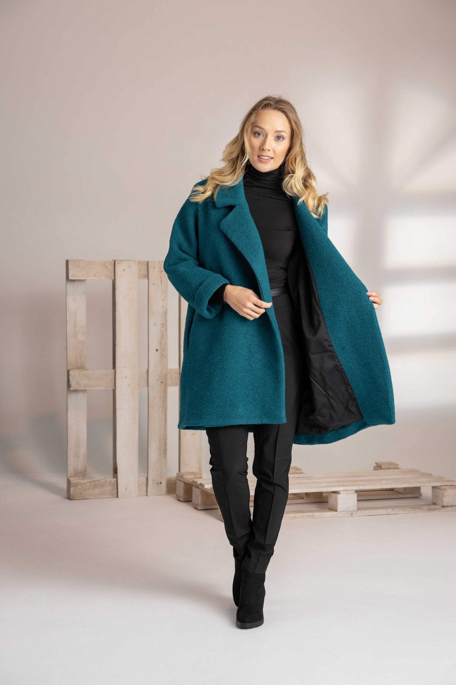 Warm Textured Coat - from NikkaPlace | Effortless fashion for easy living