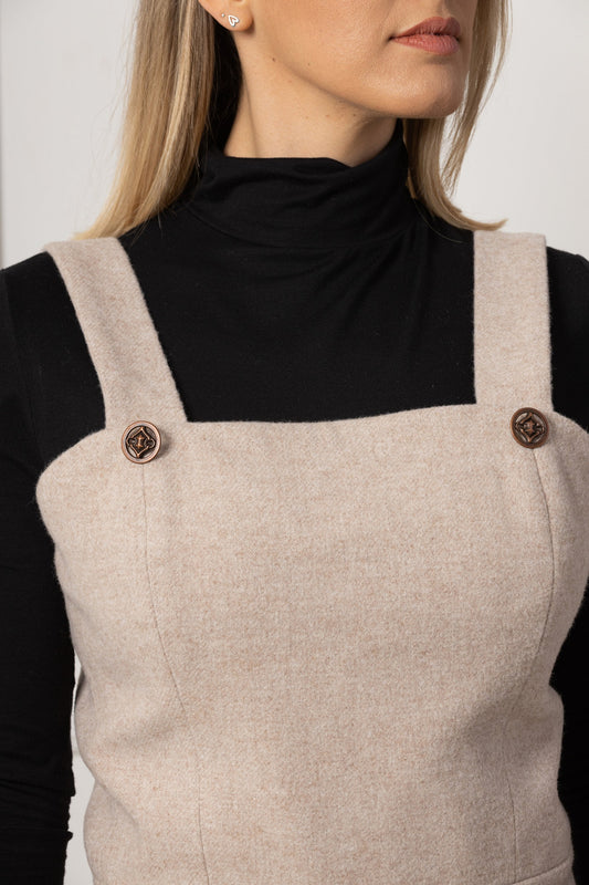 Cozy and fashionable wool pinafore dress - Wool Pinafore Dress from NikkaPlace | Effortless fashion for easy living