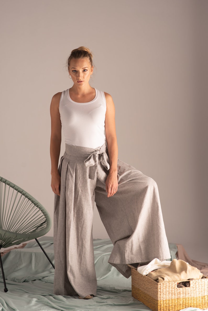 Stylish and Comfortable Italian Linen Palazzo Pants - from Nikka Place | Effortless fashion for easy living