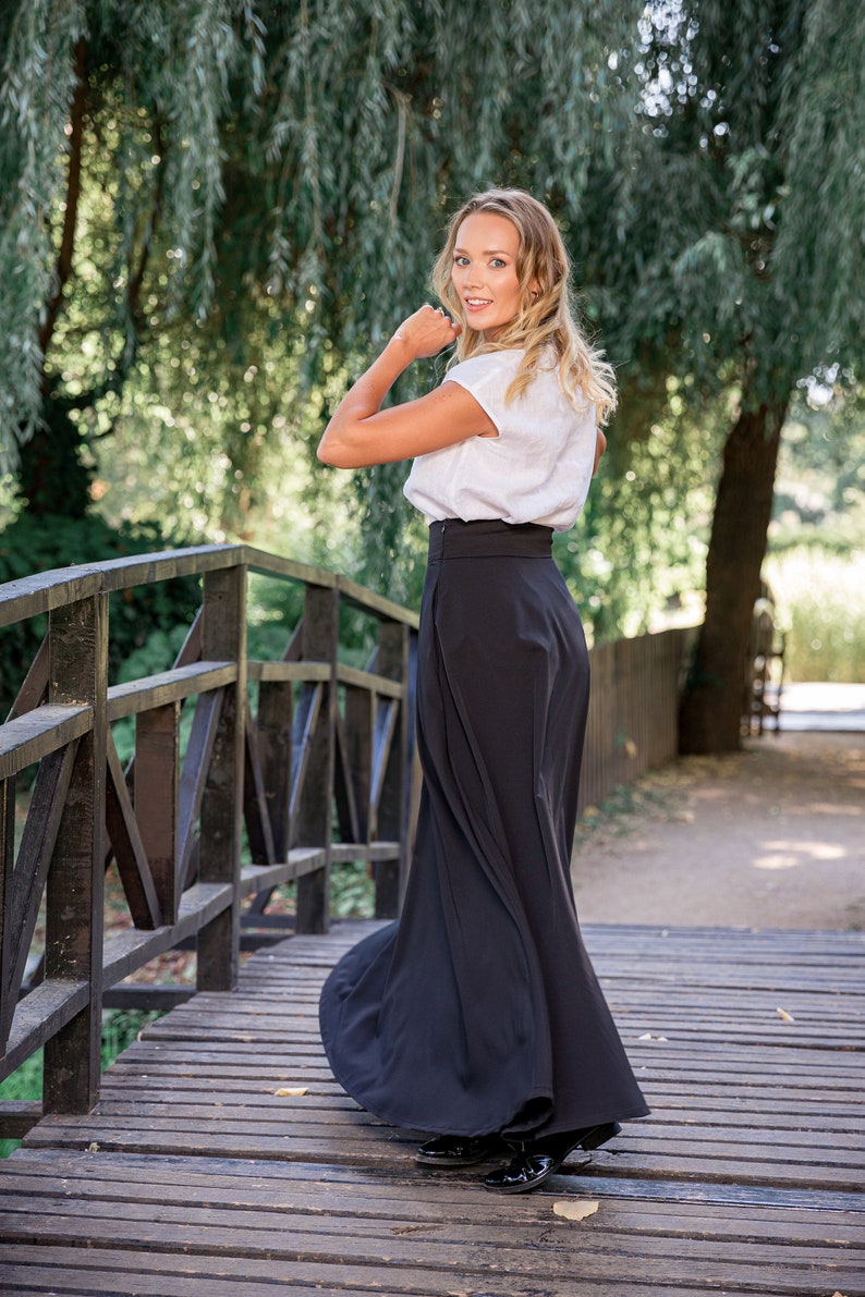Back view of High Waisted Maxi Skirt - from NikkaPlace | Effortless fashion for easy living
