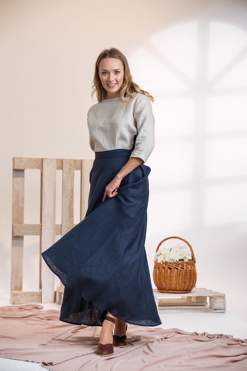 Versatile linen wrap skirt - from NikkaPlace | Effortless fashion for easy living