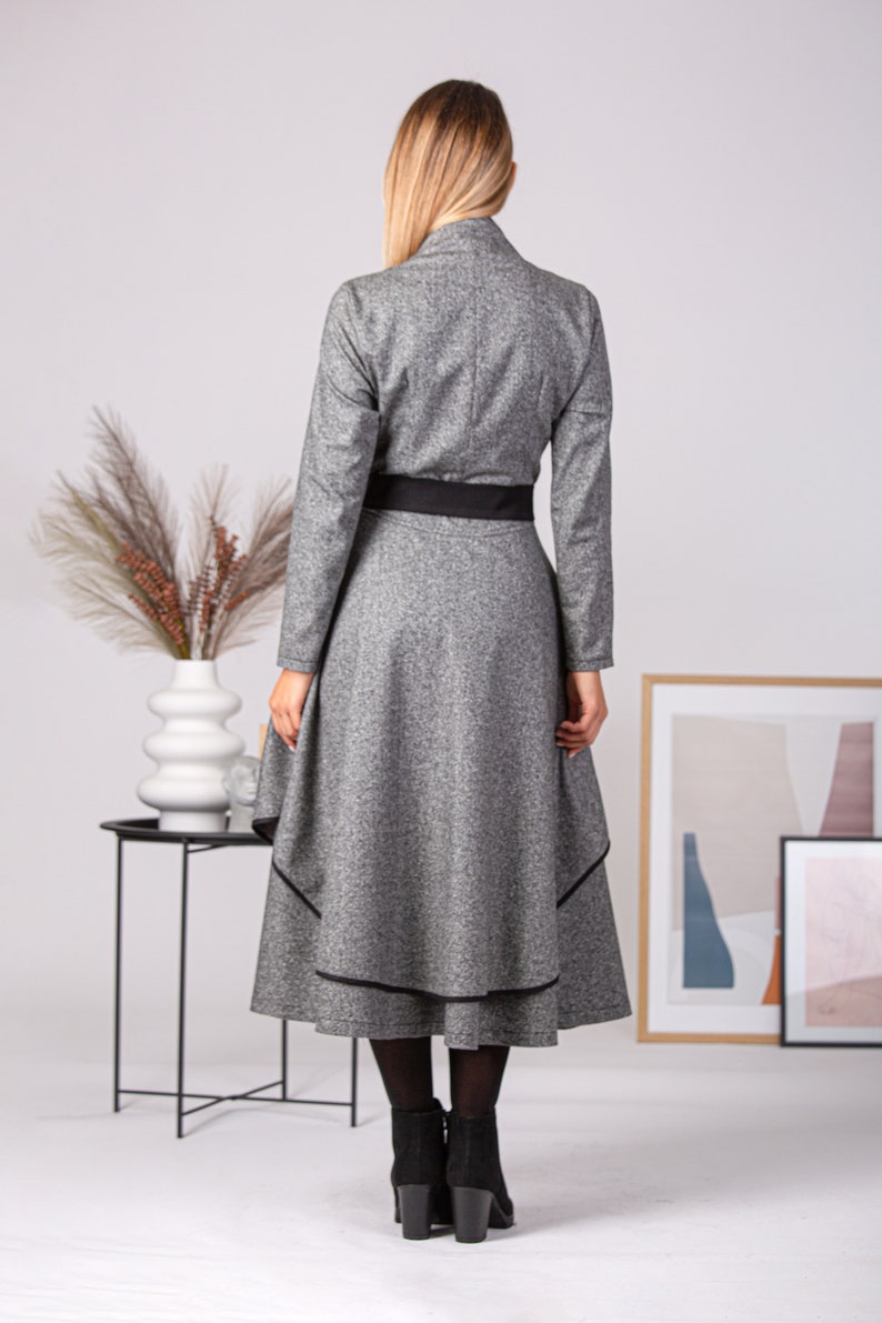 Retro wool dress with cinched waist and belt - from NikkaPlace | Effortless fashion for easy living