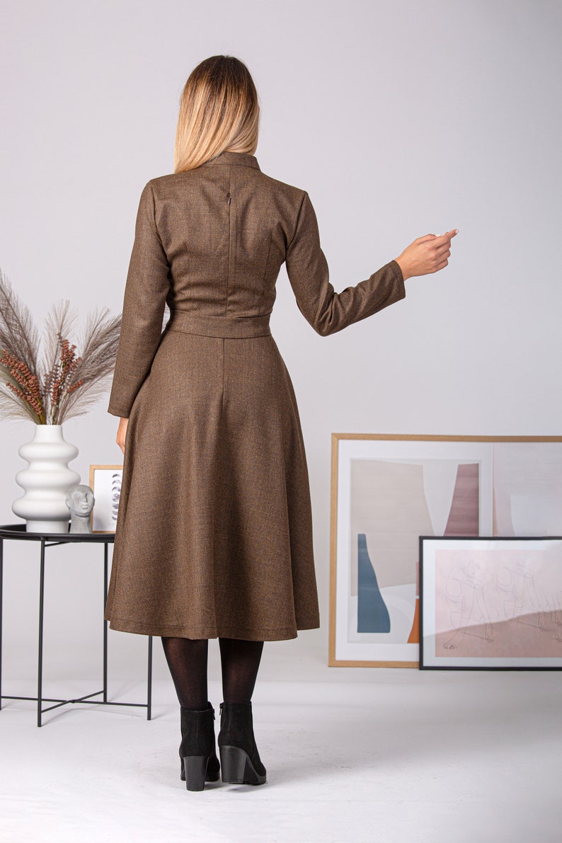 Winter Midi Belted Dress back view - from NikkaPlace | Effortless fashion for easy living