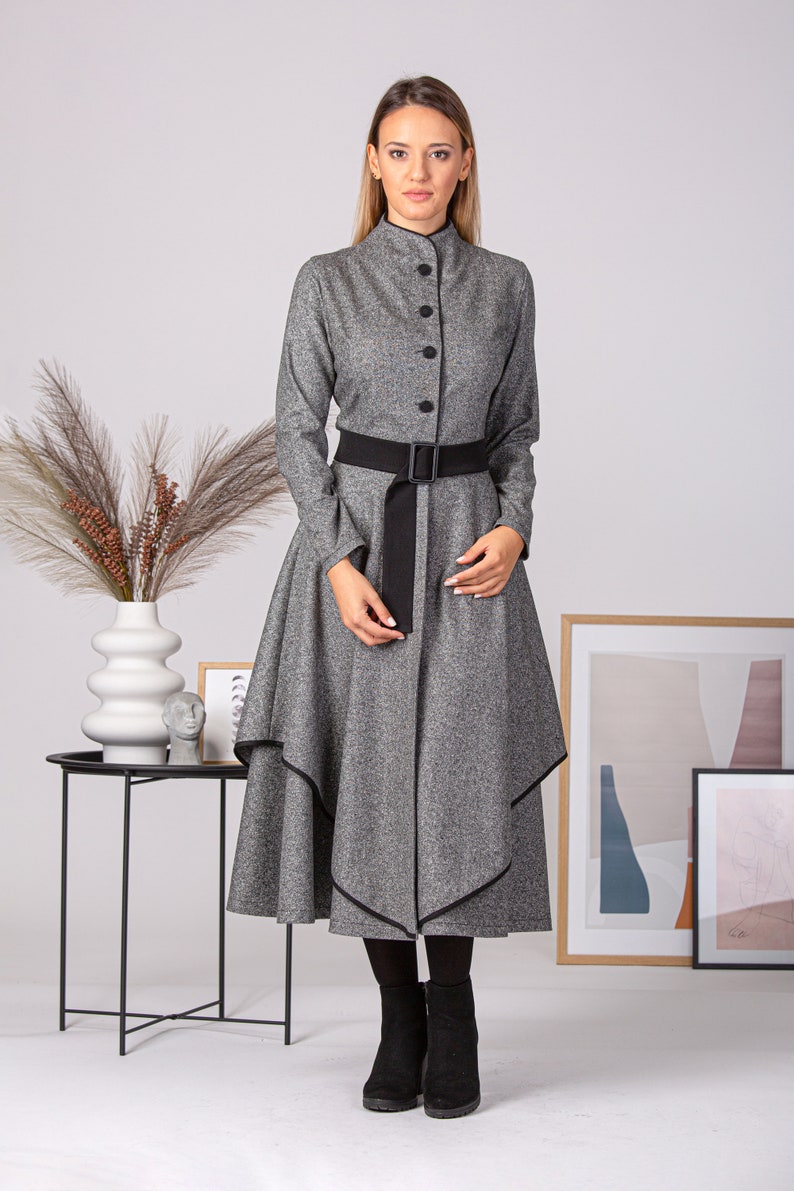 Elegant wool retro dress with belt - from NikkaPlace | Effortless fashion for easy living