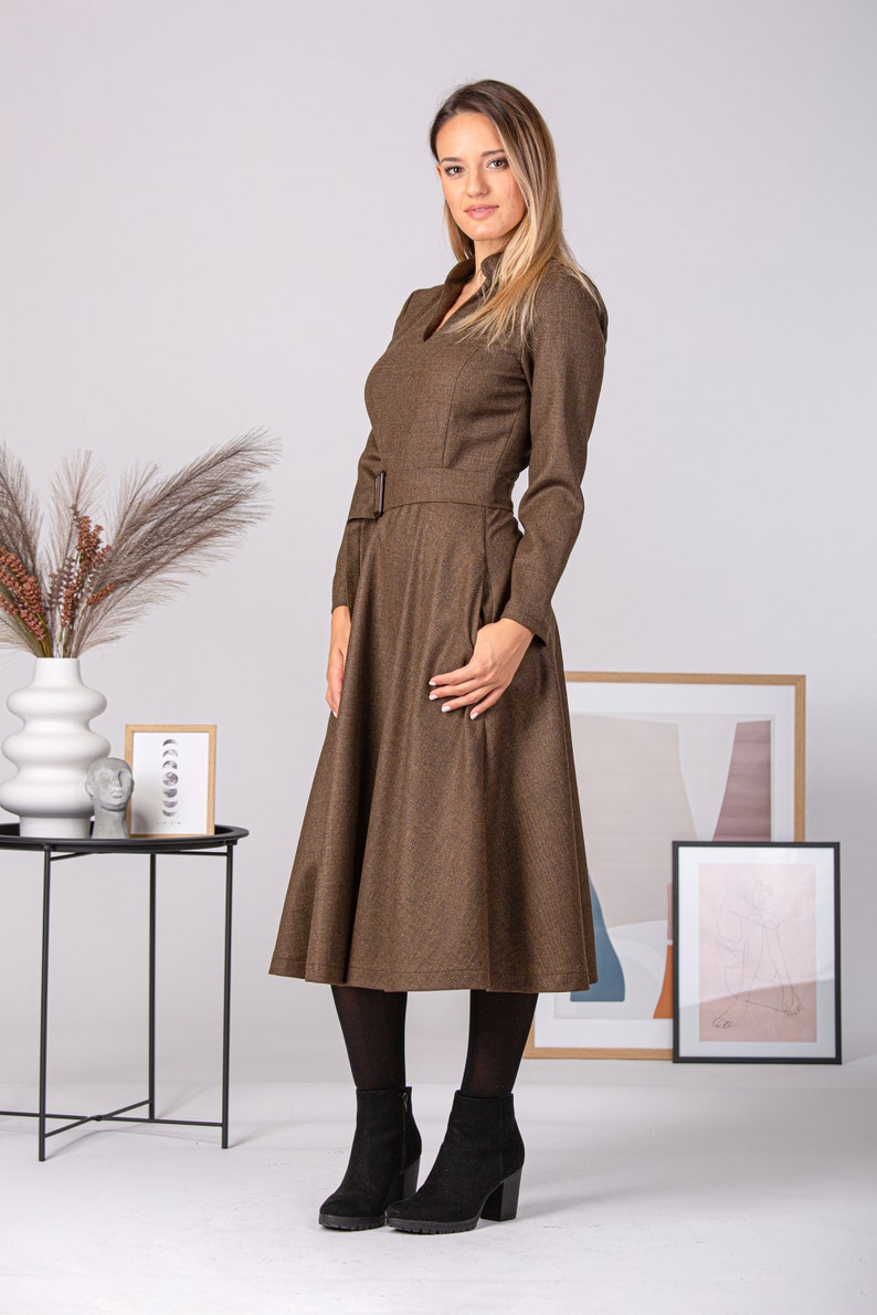 Winter Midi Belted Dress in multiple colors - from NikkaPlace | Effortless fashion for easy living