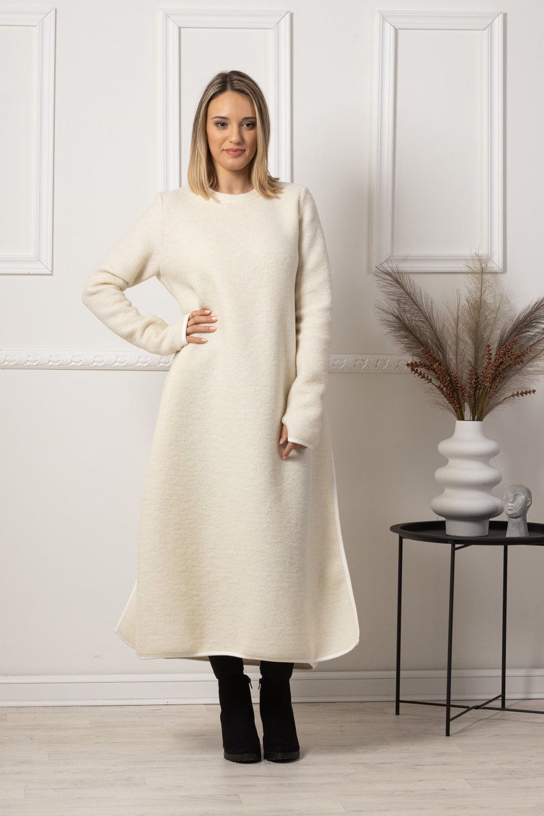 Winter-ready Gray Wool Winter Sweater Dress - from Nikka Place | Effortless fashion for easy living